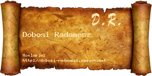 Dobosi Radamesz névjegykártya